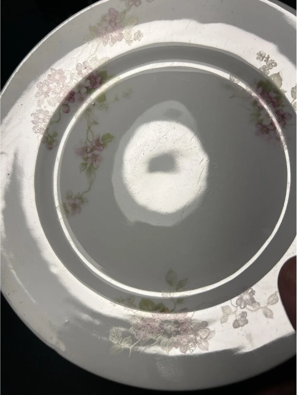 O&EG Royal Austria 1900s Pink Floral Porcelain Set Of 7 Bread Butter Plates 6.5”